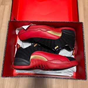 NEW Air Jordan 12 Retro Low SE Super Bowl Sneakers Size 13 Black Red and Gold